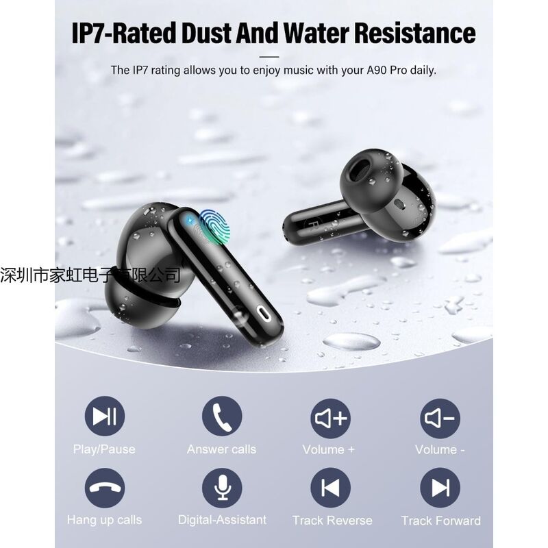 Беспроводные наушники Bluetooth 5.4 с усиленным басом, заушным креплением и дисплеем заряда