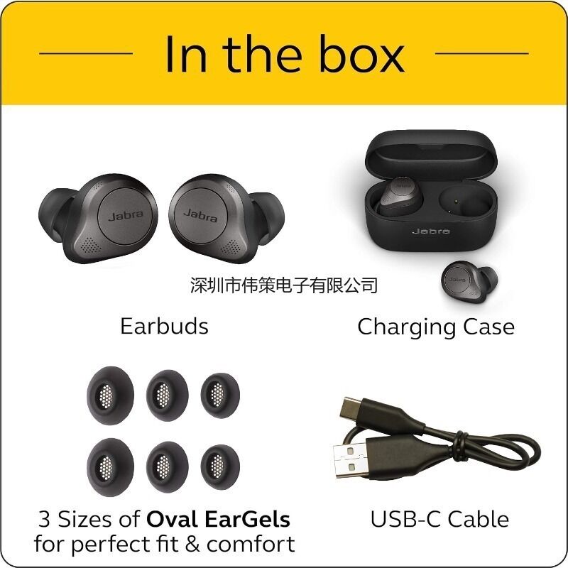 Наушники Jabra Elite 85t Titanium Black, беспроводные