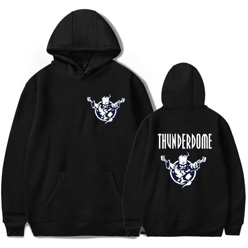 Худи Thunderdome с капюшоном, принт в стиле ретро, прямой крой, полиэстер, XS–XXXL