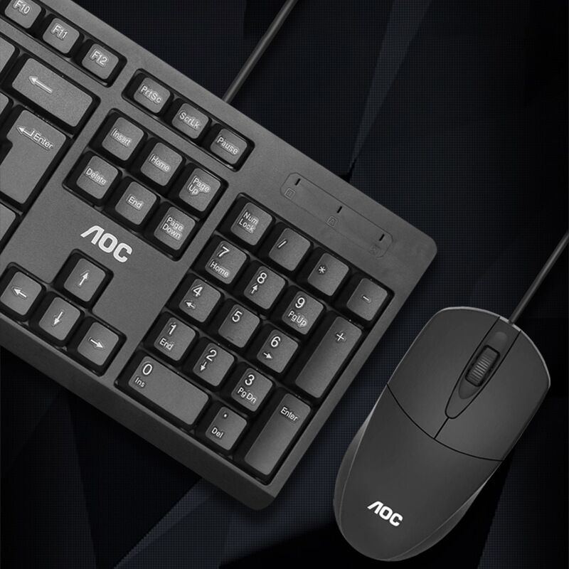 Комплект клавиатура и мышь AOC KM160 (KB161) проводной, USB, для дома и офиса
