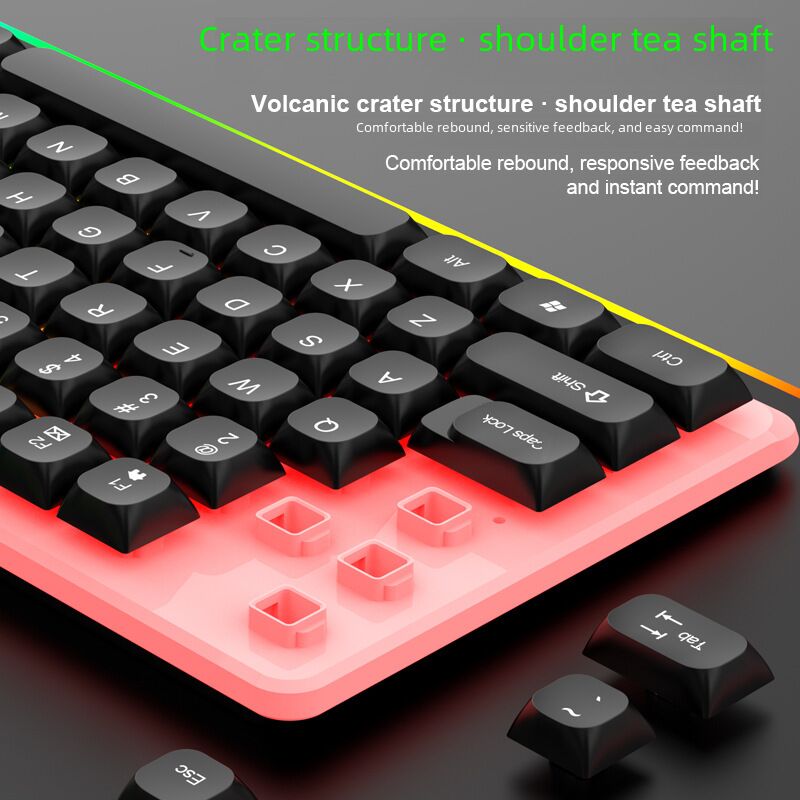 Игровой комплект клавиатура и мышь Limei GTX350 с подсветкой, механическое ощущение, проводной