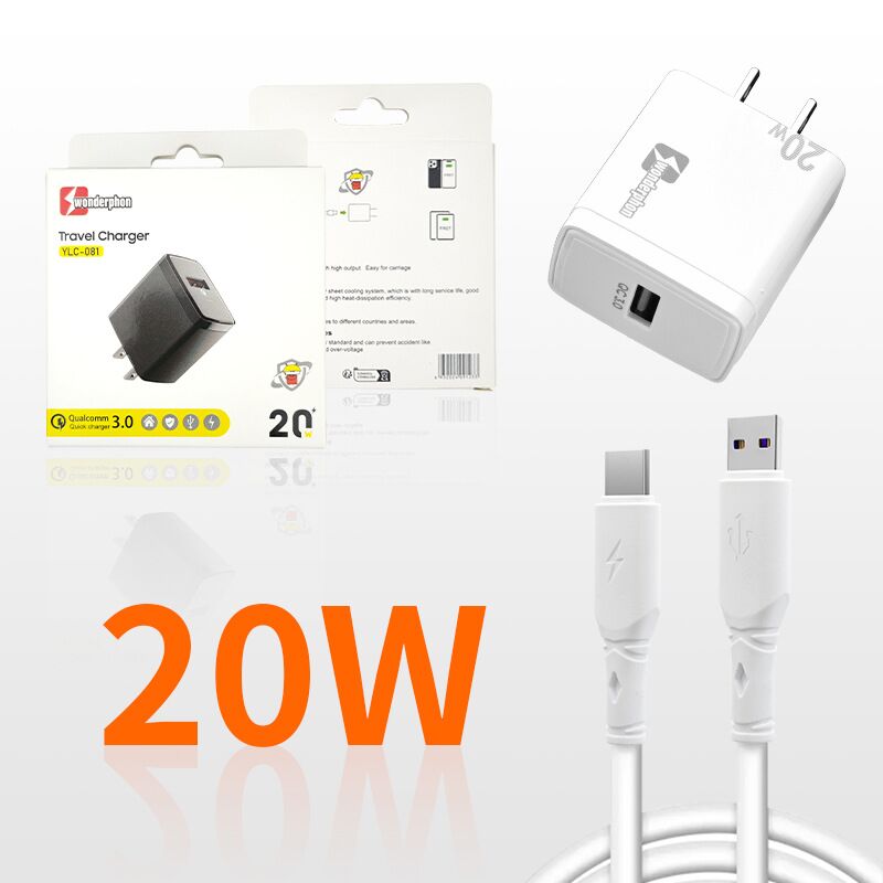Зарядное устройство 20 Вт PD USB Type-C, вилка американского стандарта