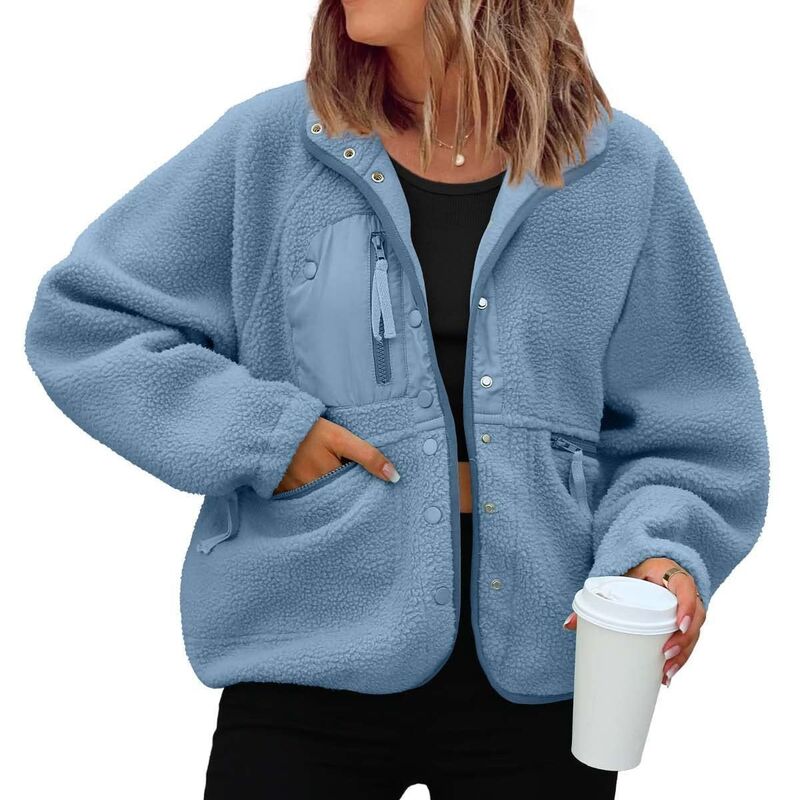 Куртка женская из флиса polar fleece, спортивно-повседневная, воротник стойка