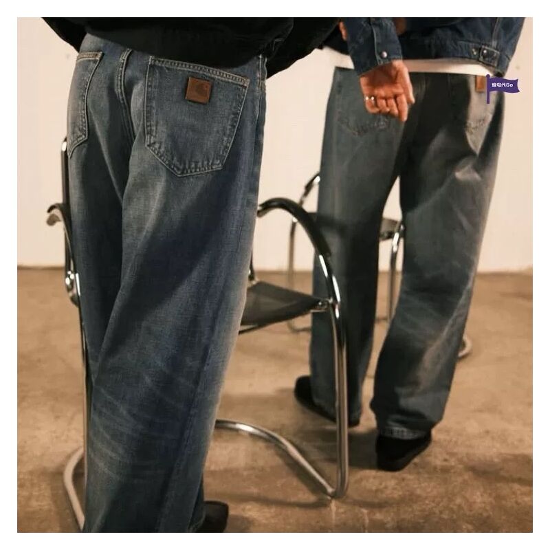 Джинсы Carhartt WIP Landon мужские прямые классические, хлопок, средняя посадка