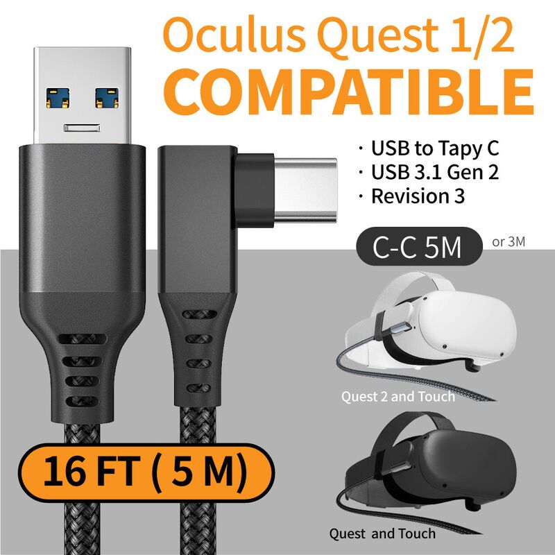Кабель Link для Oculus Quest 2, USB Type-C, для VR-игр и стриминга