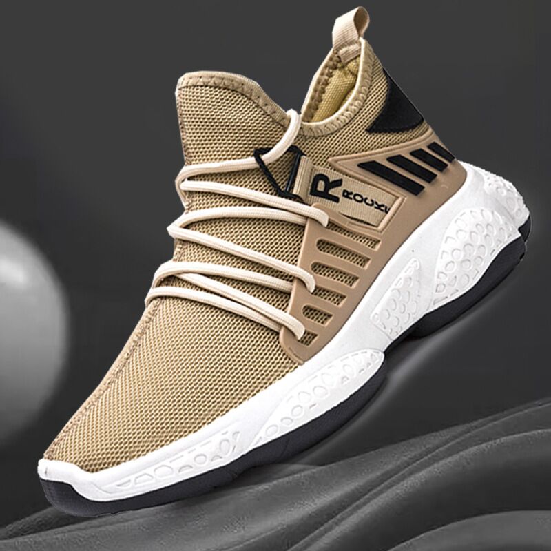 Мужские кроссовки JJ Fengshang на платформе, дышащие, чёрные и хаки, 39-44