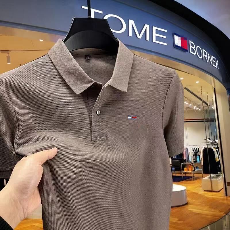 Мужская футболка-поло Taomo из хлопка с добавлением синтетики, короткий рукав, летняя