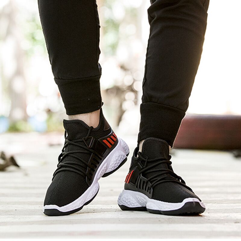 Мужские кроссовки JJ Fengshang на платформе, дышащие, чёрные и хаки, 39-44