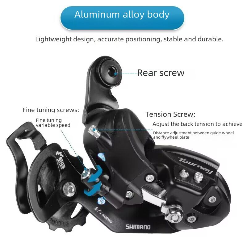 Задний переключатель передач Shimano TY300/TY200/TY500/TX800/TZ500, 7/8 скоростей