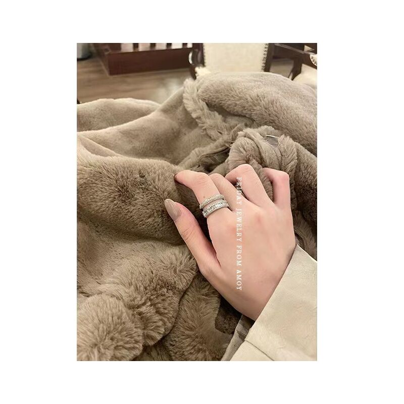 Регулируемое кольцо на указательный палец с цирконием, FRIDAY JEWELRY, лёгкий люкс