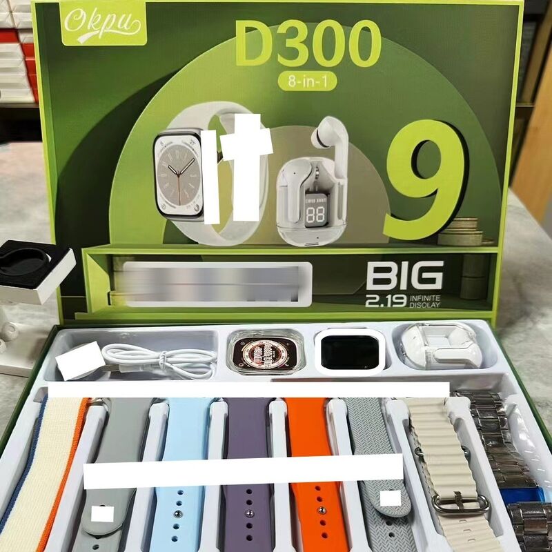Смарт-часы D300 2-в-1 с Bluetooth-наушниками, пульсометром, давлением и SpO2