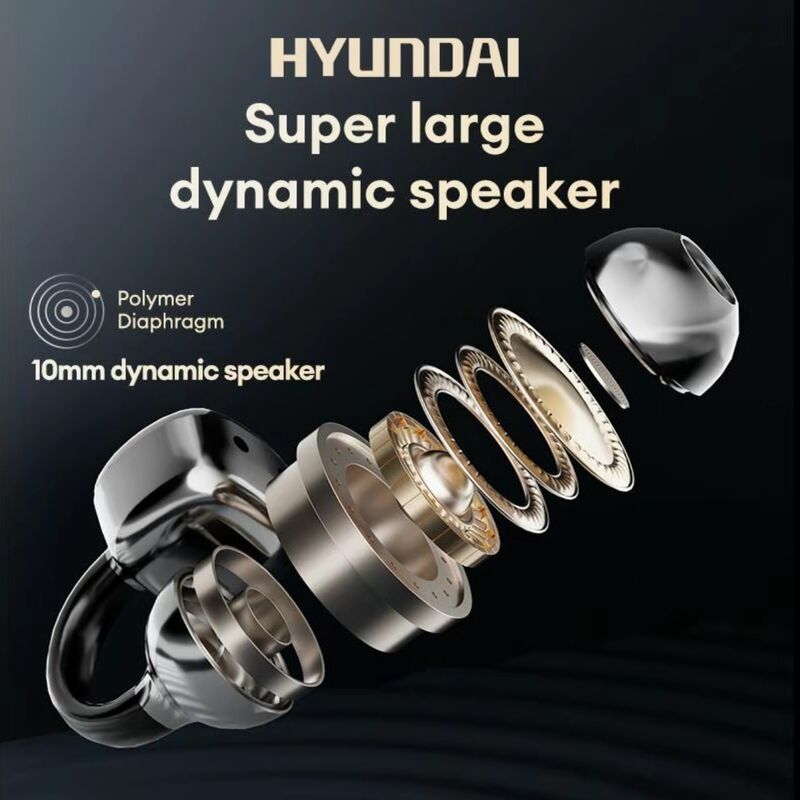Наушники-клипсы HYUNDAI C02 с полноцветным LCD-дисплеем, Bluetooth 5.0