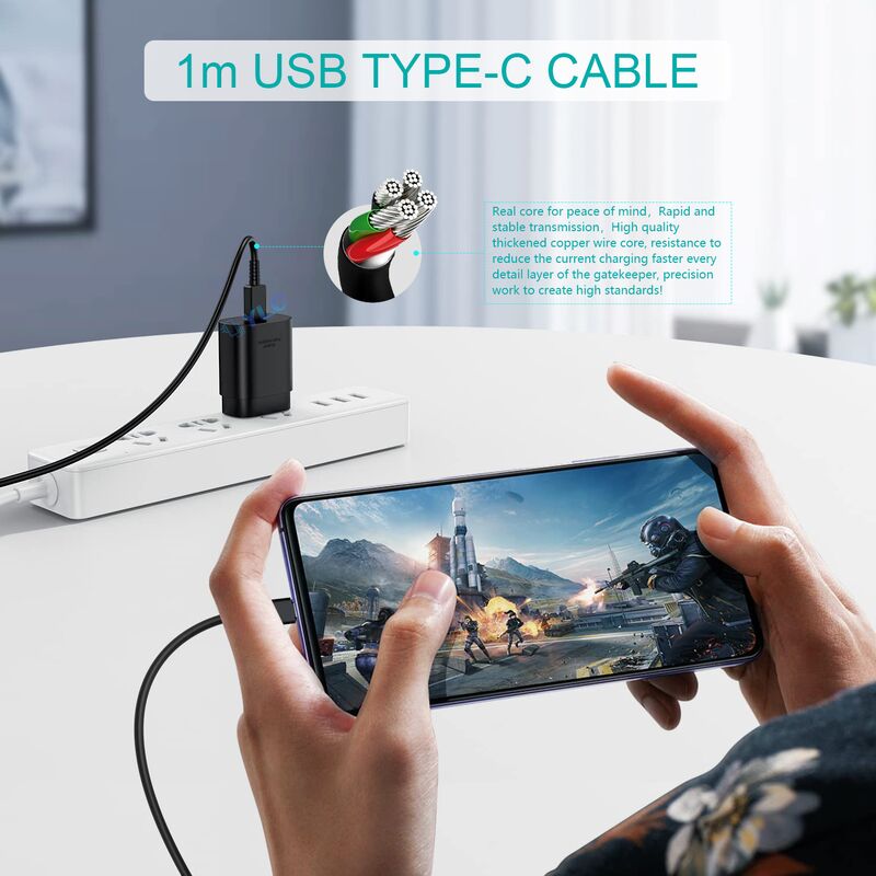 Зарядное устройство Wonderphon EP-TA800 25 Вт США, с кабелем Type-C, для Note10/Note20