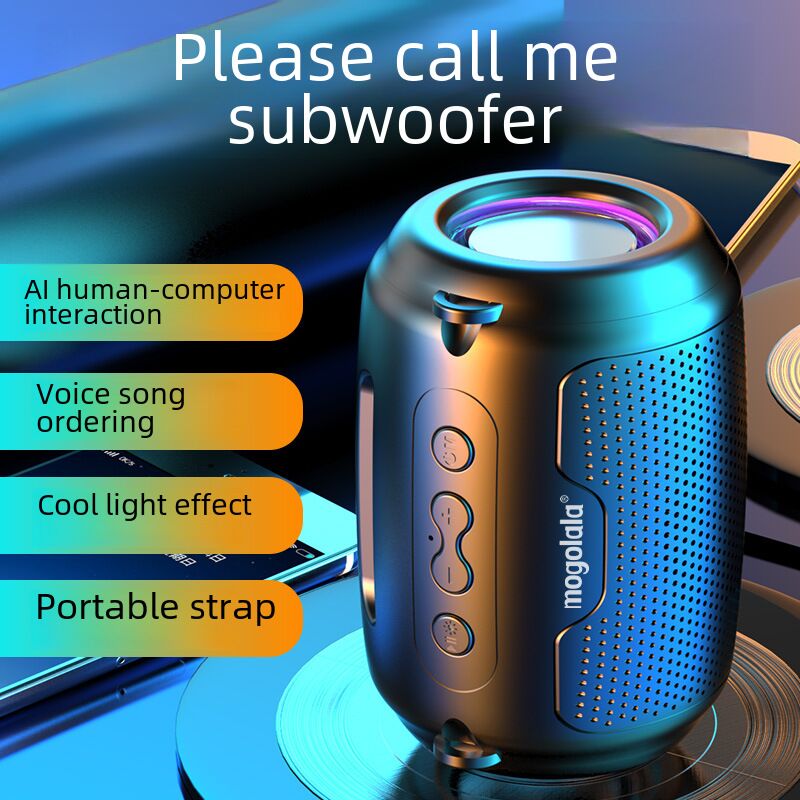 Портативная Bluetooth-колонка Mogolala K7, усиленный бас, RGB-подсветка