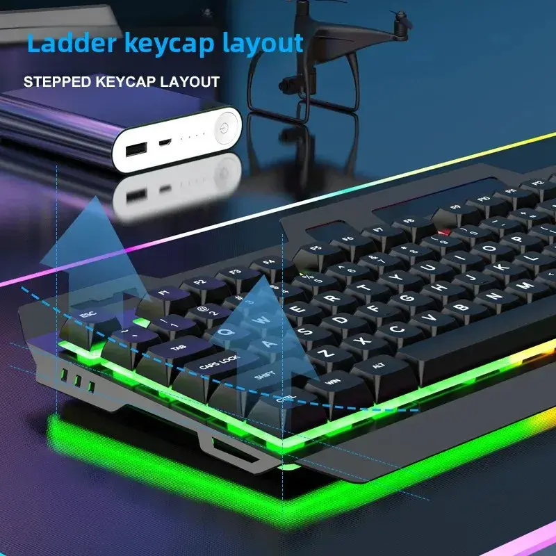 Комплект клавиатура и мышь Viper KM520 с металлической подсветкой, USB