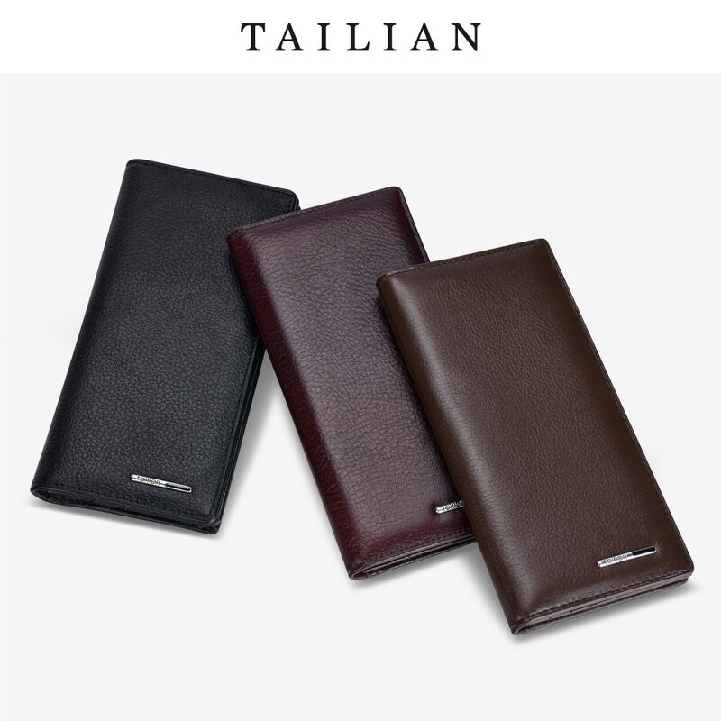 Кошелёк мужской Tailian из натуральной кожи, деловой, в подарочной коробке