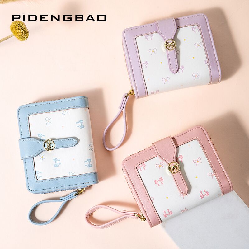 Женский кошелёк Pidengbao с бантом, корейский стиль, большая вместимость
