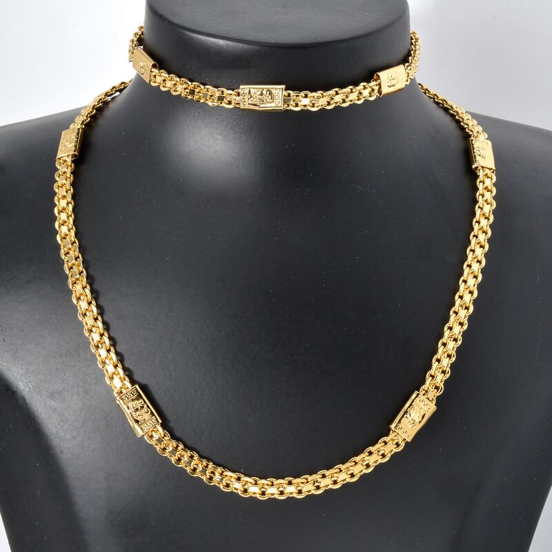 Комплект Zhuodie: колье и браслет с позолотой, цепочка-змейка, 18K