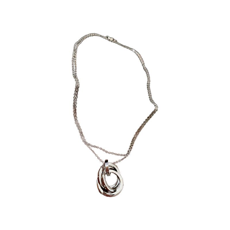 Колье kaitin jewelry с перекрещенными кольцами и цирконием, длинная цепочка