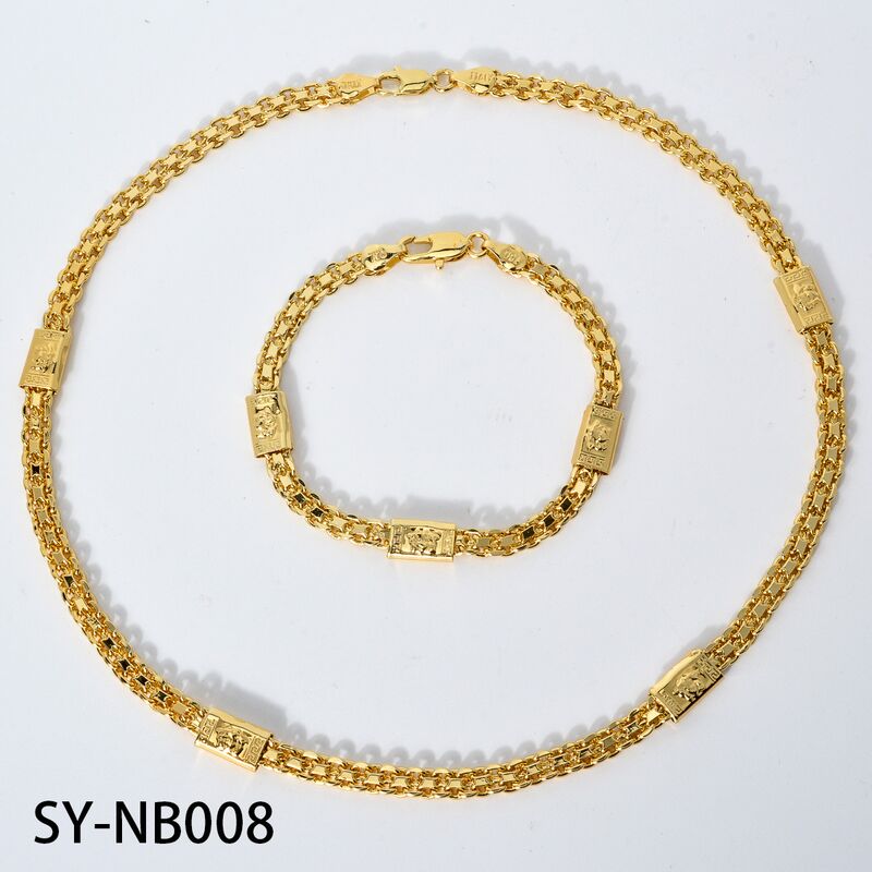 Комплект Zhuodie: колье и браслет с позолотой, цепочка-змейка, 18K