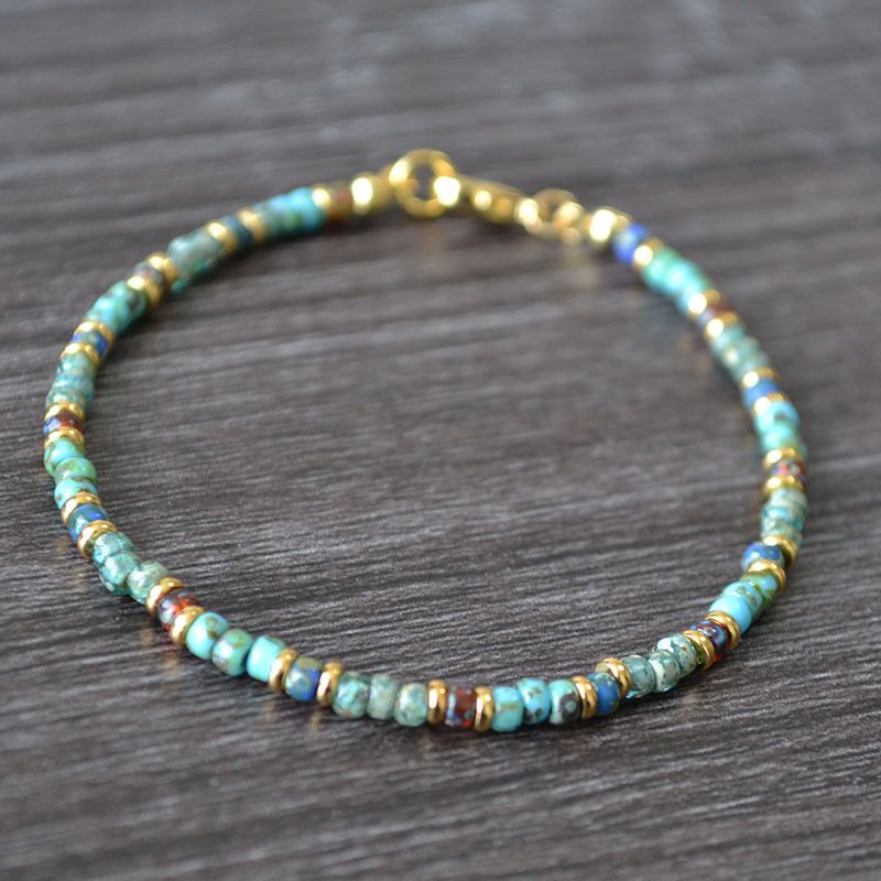 Браслет/цепочка на щиколотку Miya Sophia Jewelry, античные бусины, бохо, ручная работа