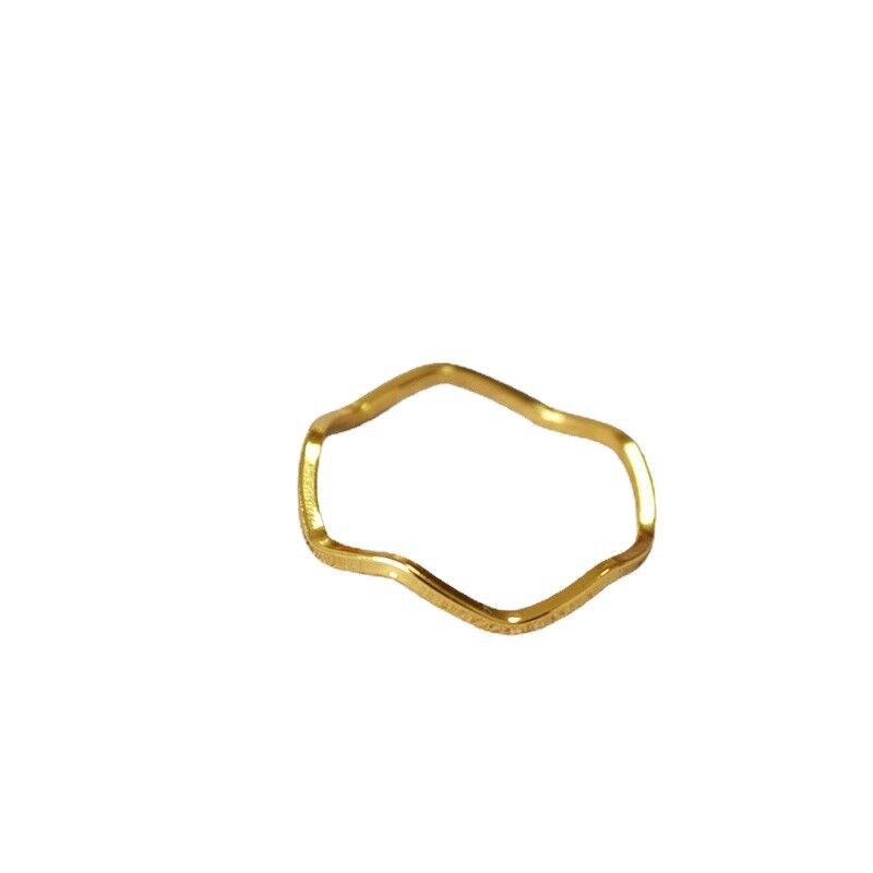 Кольцо Miya Sophia Jewelry тонкое, гладкое/волнистое, позолота, инста-стиль