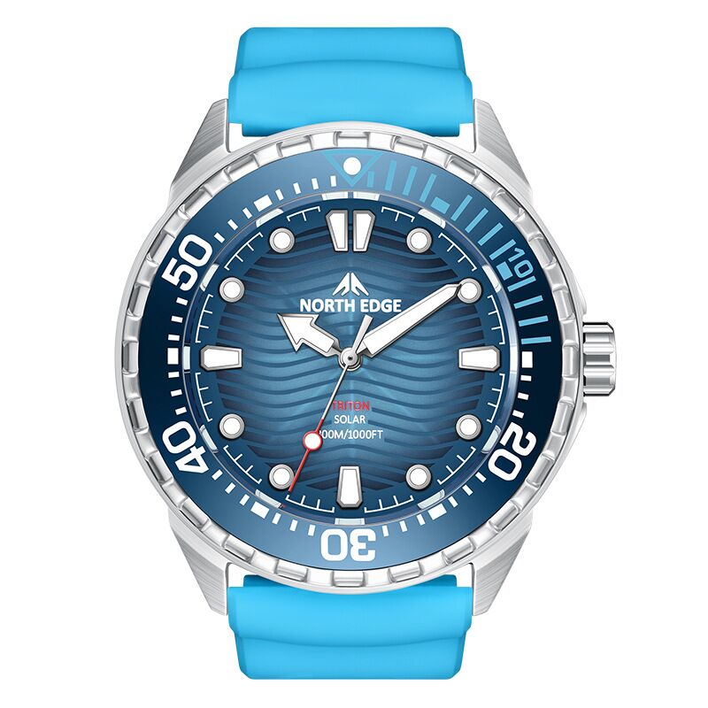 Часы наручные NORTH EDGE TRITON дайверские, солнечная батарея, сталь 316L, 300 м