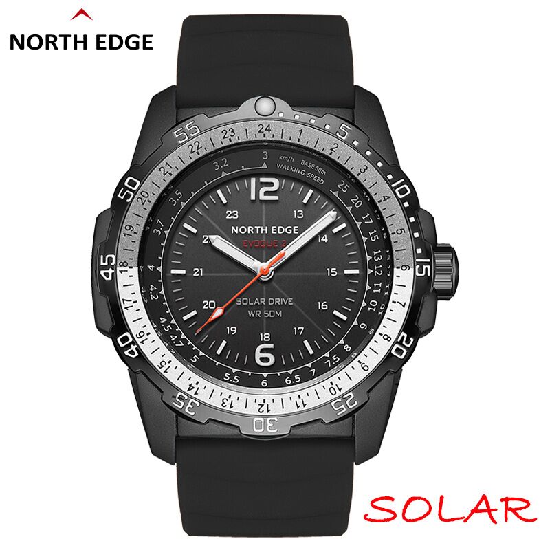 Часы наручные NORTH EDGE EVOQUE 2 кварцевые, солнечная батарея, водозащита 50 м, 46 мм