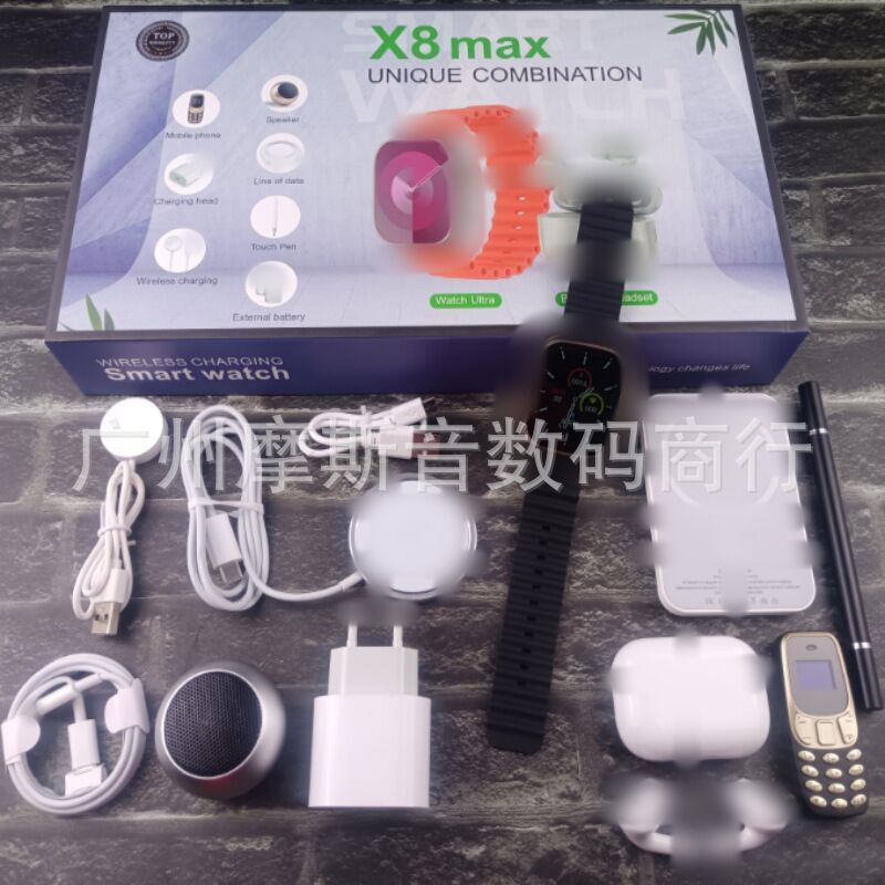 Смарт-часы X8 Max с Bluetooth-звонками, пульсометром и шагомером, экран IPS, 44 мм+