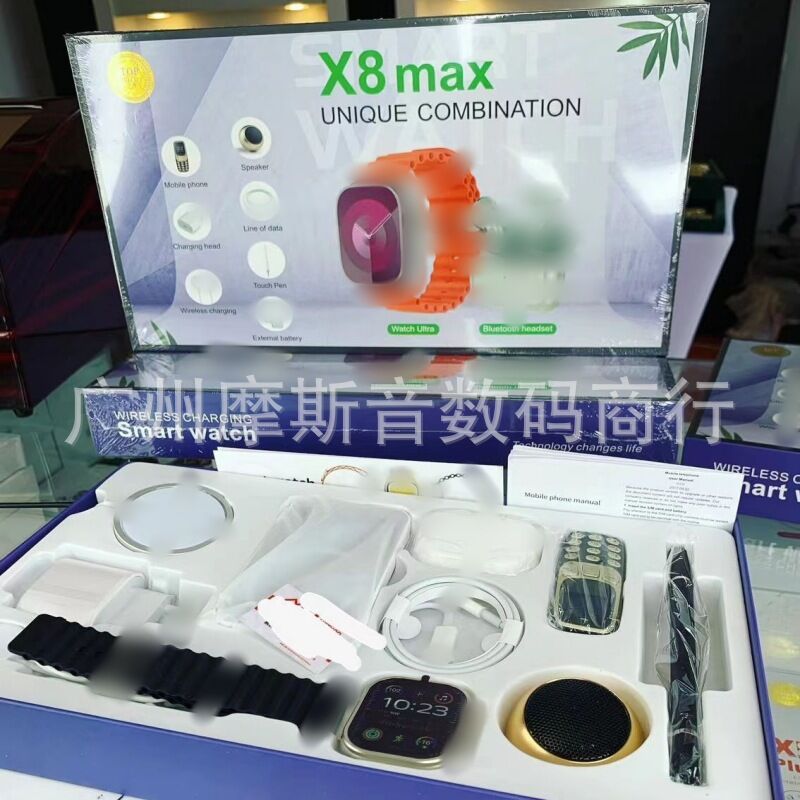 Смарт-часы X8 Max с Bluetooth-звонками, пульсометром и шагомером, экран IPS, 44 мм+