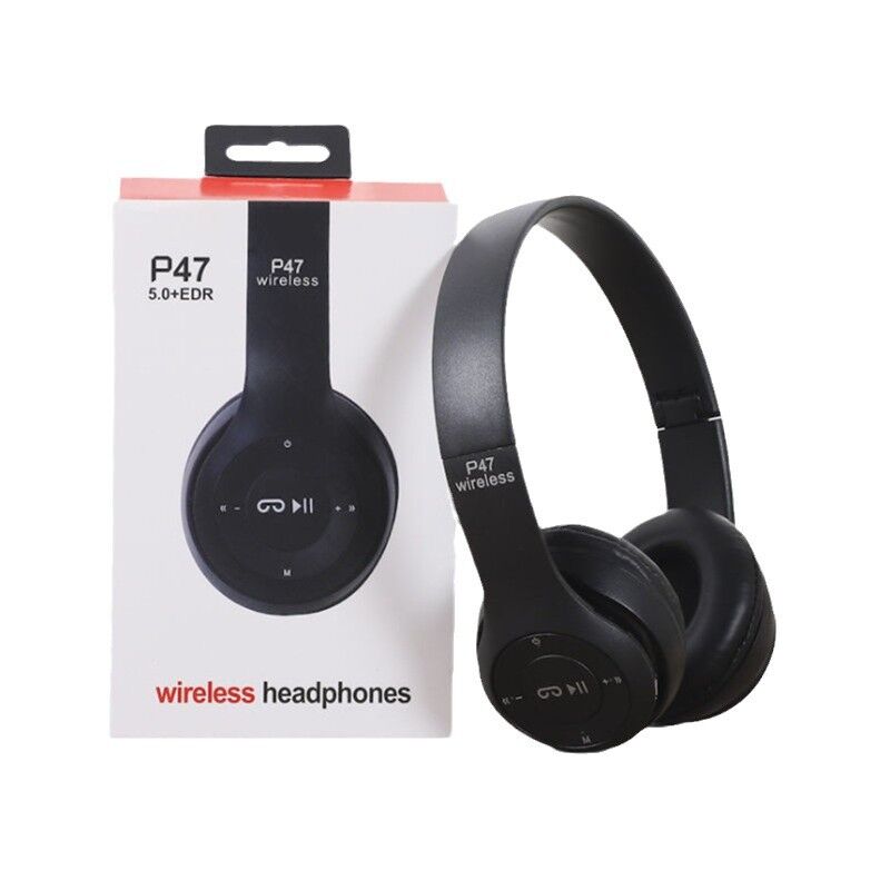 Складные накладные Bluetooth-наушники P47 с усиленным басом, спортивные