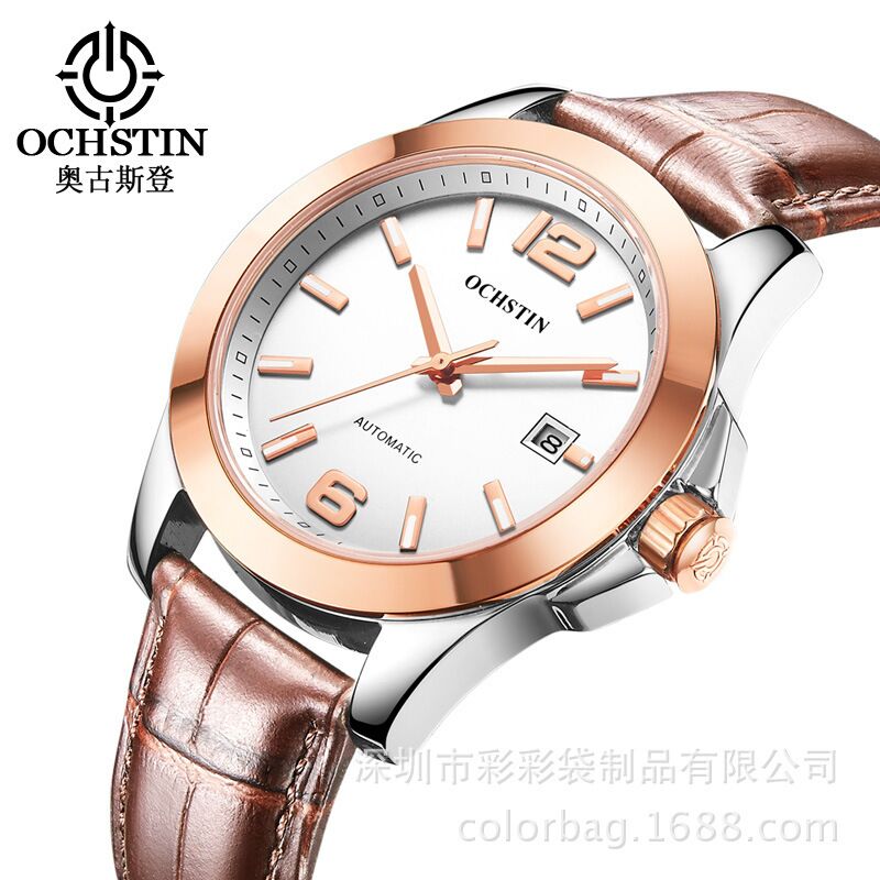 Мужские кварцевые часы OCHSTIN CA021A, прозрачная задняя крышка, календарь, 30 м