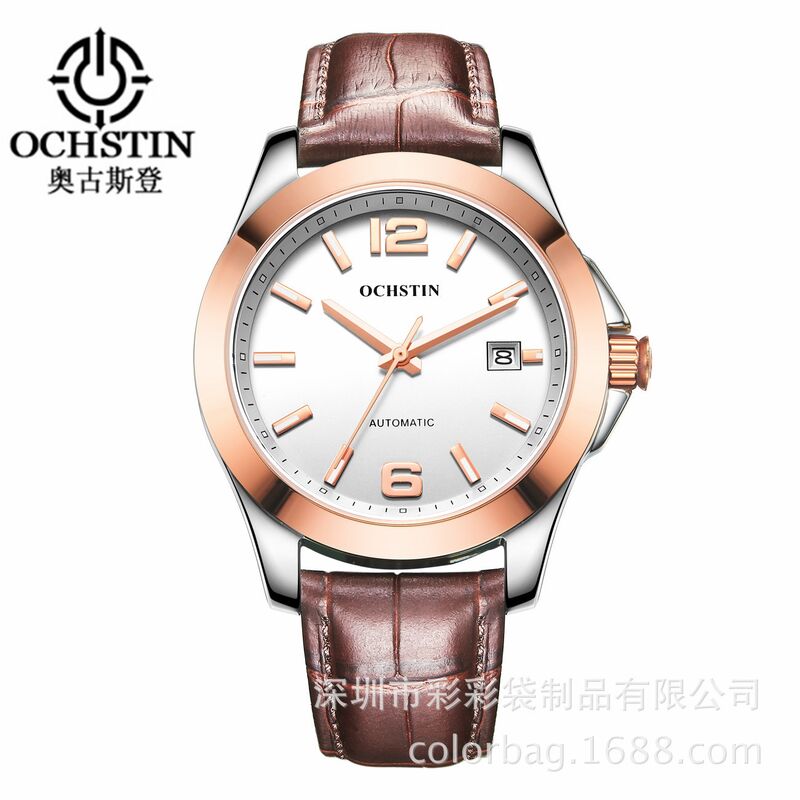 Мужские кварцевые часы OCHSTIN CA021A, прозрачная задняя крышка, календарь, 30 м