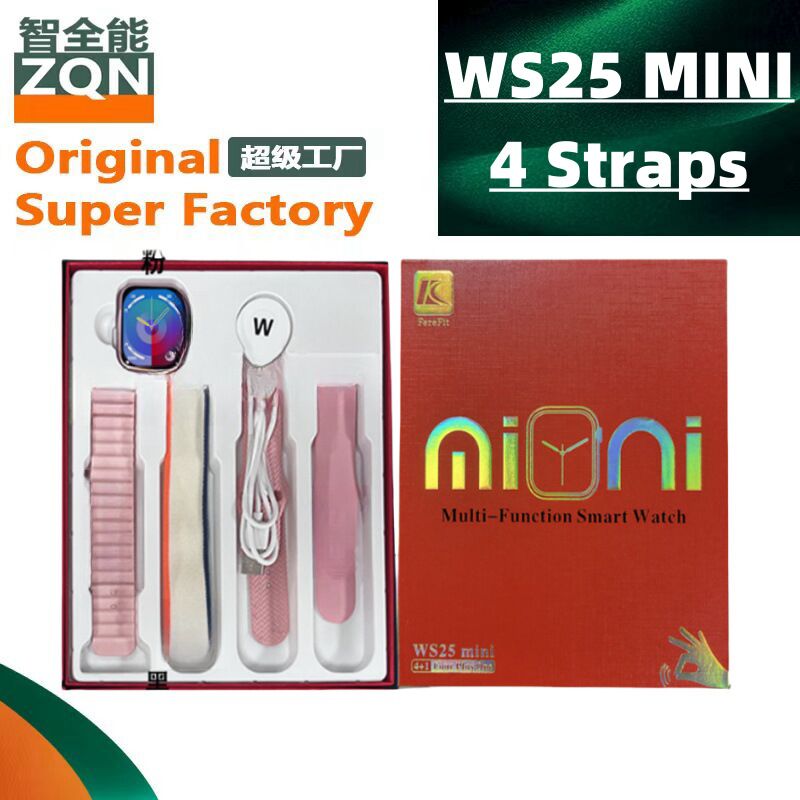 Смарт-часы WS25 Mini, комплект с 4 ремешками, многоязычный интерфейс