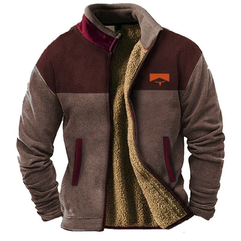 Мужская стёганая куртка на молнии с наполнителем, клетчатый принт, повседневная, весна-осень