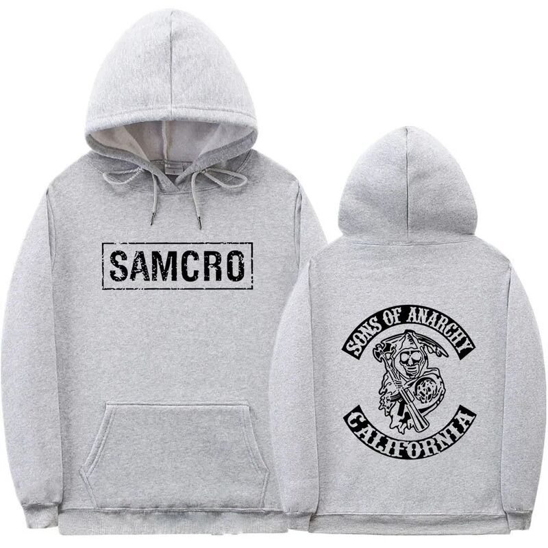 Худи мужское с принтом Sons of Anarchy на обеих сторонах, свободный крой, полиэстер