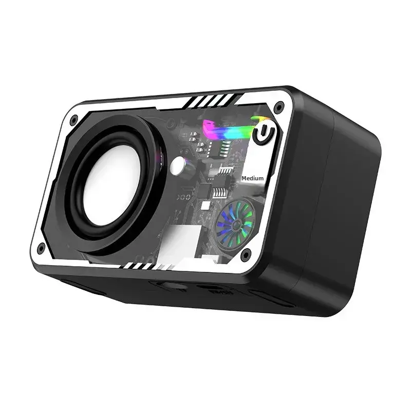 Bluetooth-колонка V8 в прозрачном корпусе с подсветкой и сабвуфером