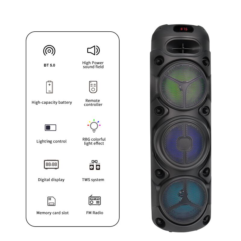 Bluetooth-колонка Sing-e ZQS8308 с тремя динамиками 8″, микрофоном и пультом