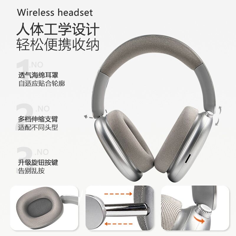 PANGPAI P859ANC — накладные Bluetooth-наушники с шумоподавлением ANC, регулятором громкости, Type-C
