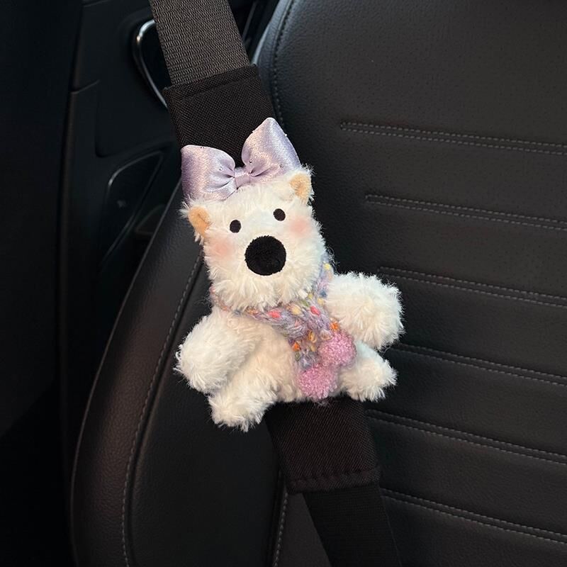 Накладки на ремень безопасности West Highland White Terrier, мягкие, пара