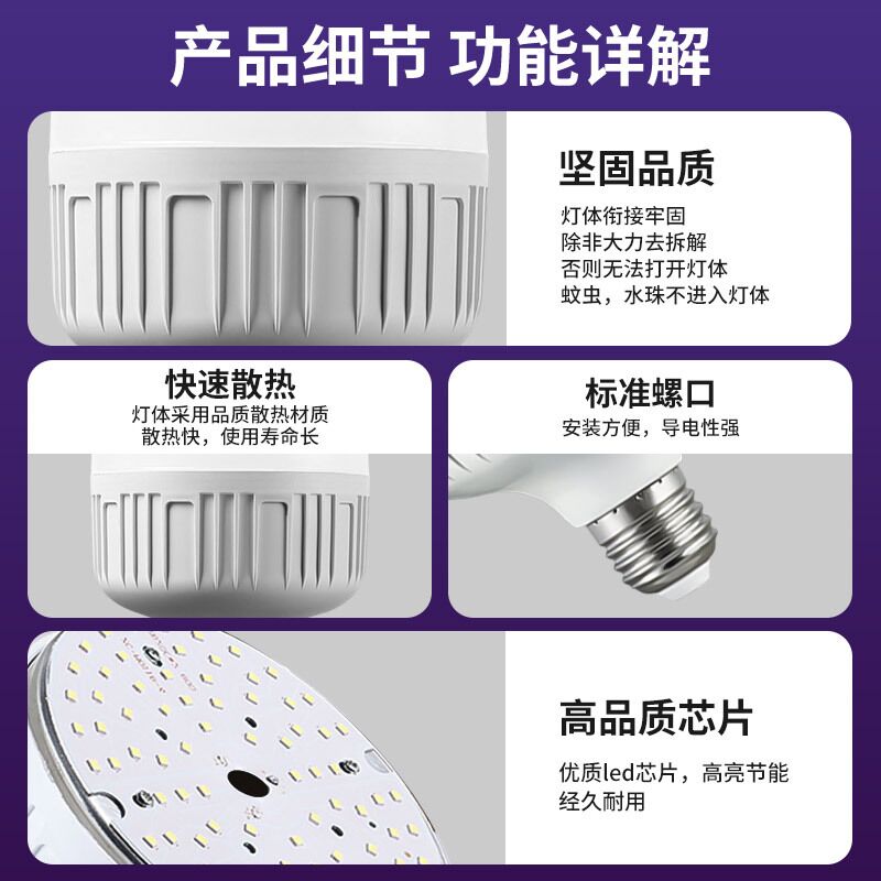 Zhenliangcai LED-лампа E27, спиральная колба, тёплый/белый свет, 5-300 Вт