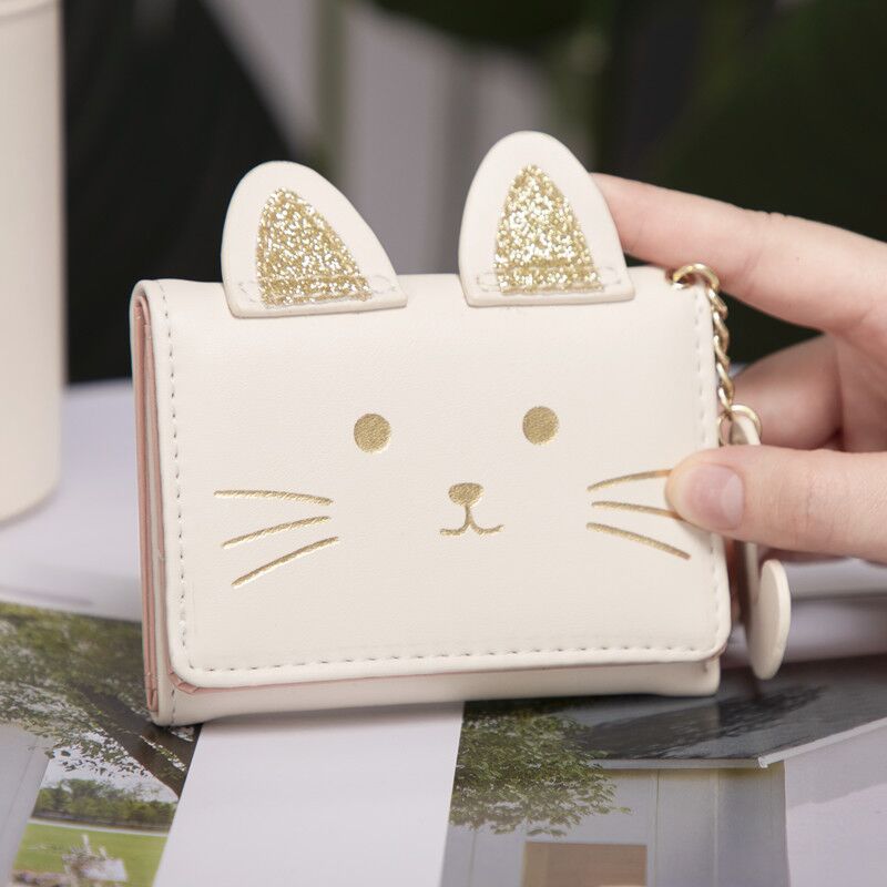 Женский кошелёк Vivi Princess короткий с котятами, экокожа, для девочек