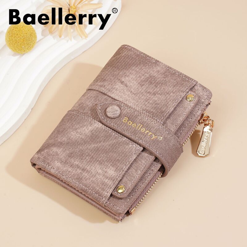 Женский мини-кошелёк Baellerry с отделением для карт, экокожа PU, на молнии, компактный