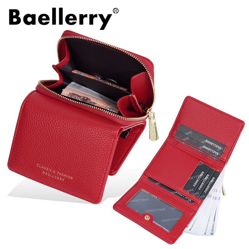 Кошелёк женский Baellerry, тиснение под кожу ящерицы, трифолд, молния, отделение для монет