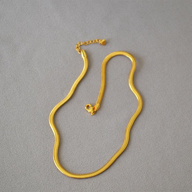 Колье-цепь Miya Sophia Jewelry змейка, широкая, позолота, 41–50 см