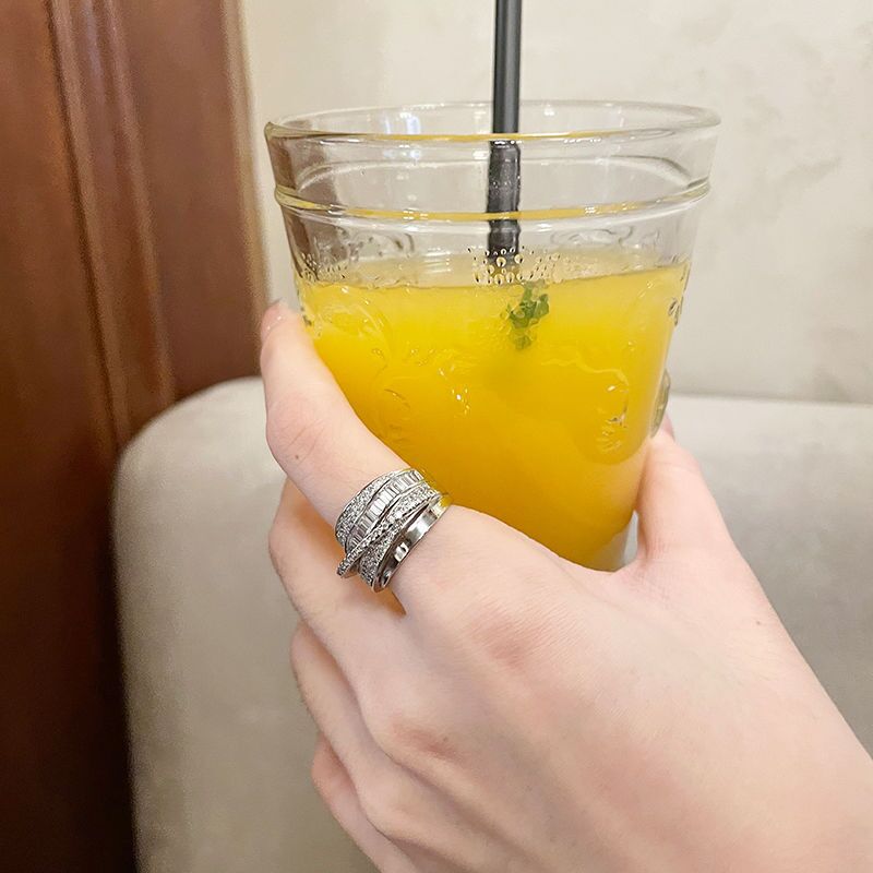 Кольцо женское FRIDAY JEWELRY, серебристый цвет, цирконы, открытое, регулируемое