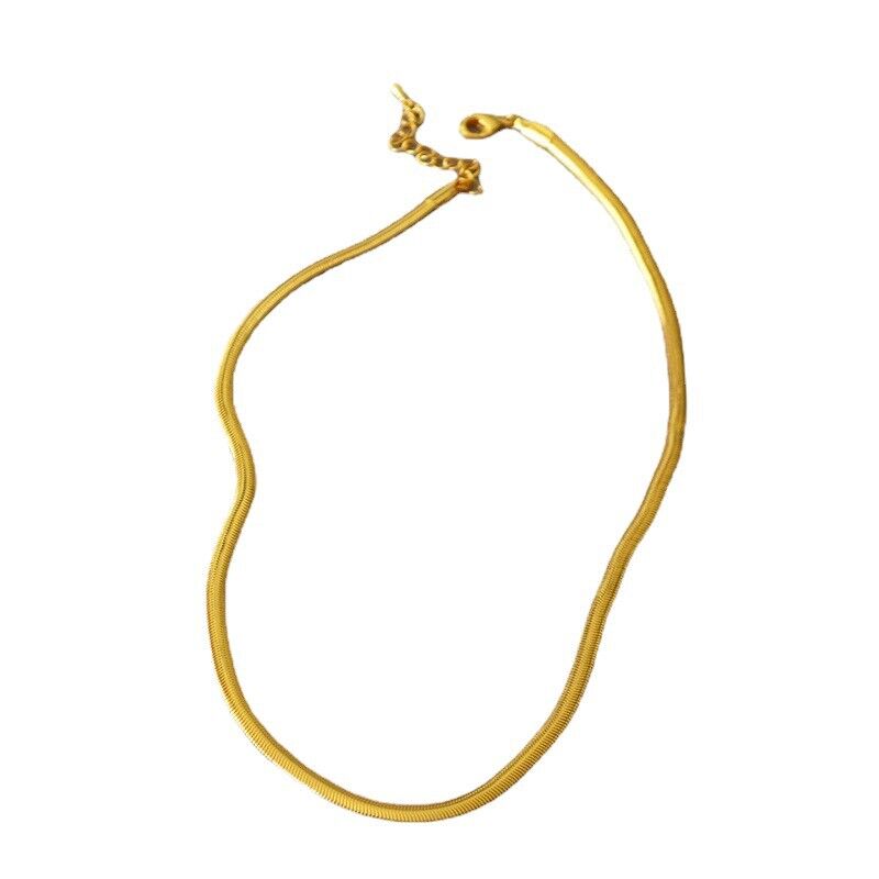Колье-цепь Miya Sophia Jewelry змейка, широкая, позолота, 41–50 см