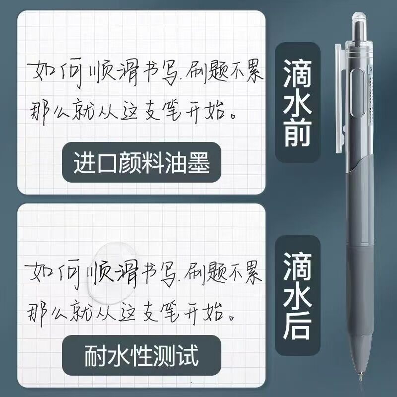 Ручка гелевая скоростная нажимная в стиле instagram, наконечник ST 0.5 мм, для экзаменов