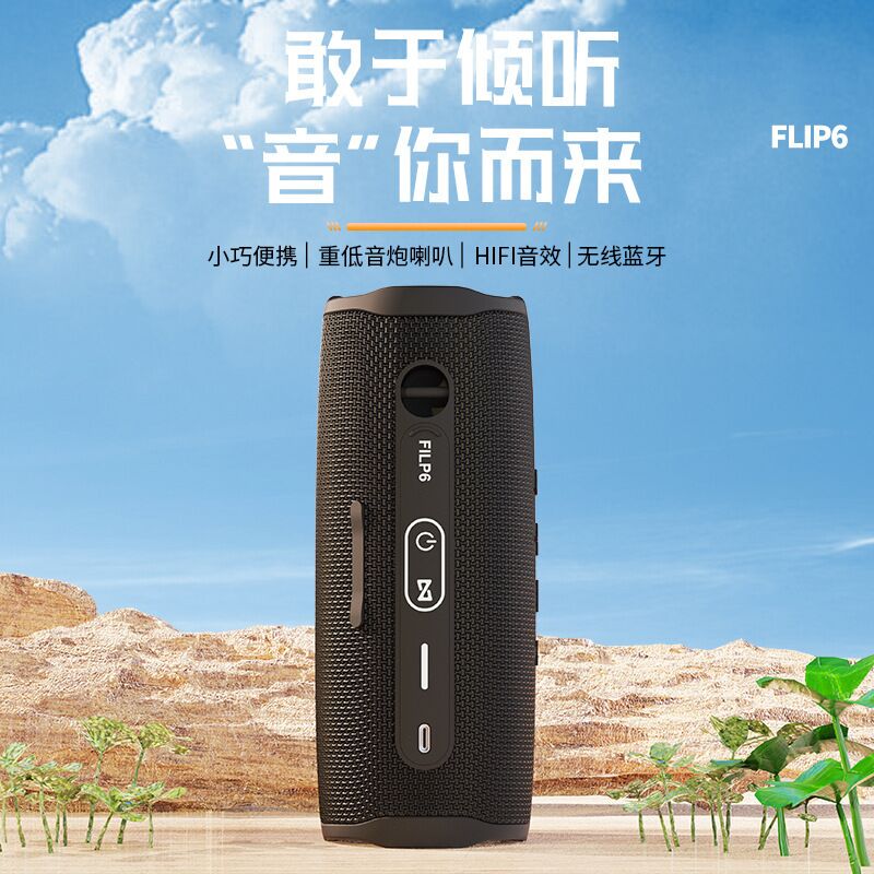 Bluetooth-колонка FLIP6 с влагозащитой IPX6, 2 динамика, разъём USB-C