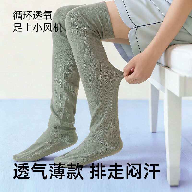 Носки Hangyi мужские для сна, выше колена, хлопковые, тёплые, свободный борт